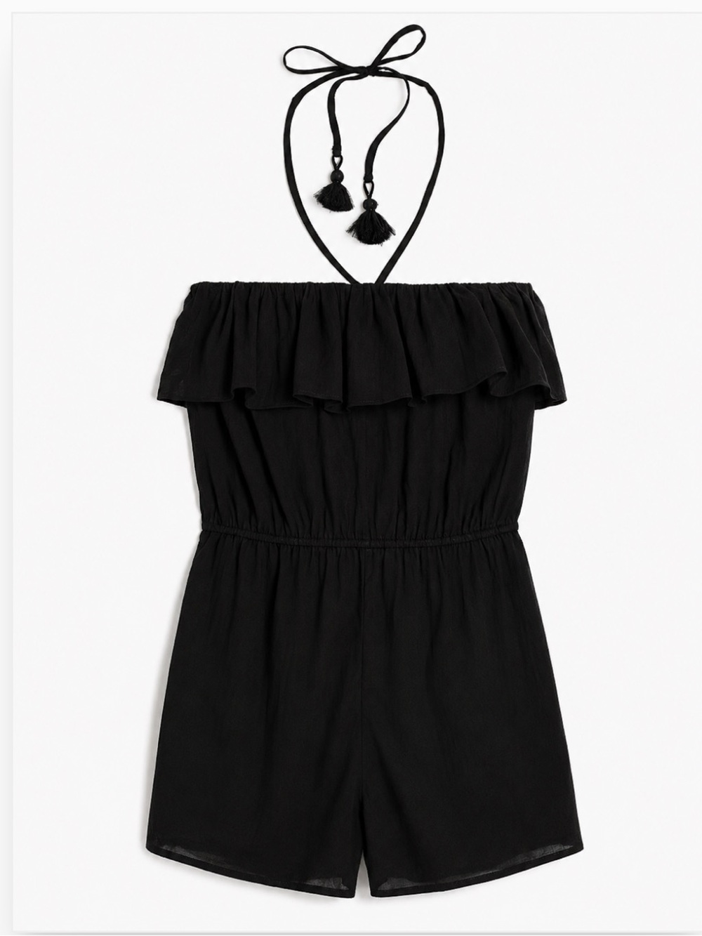 J. Crew Cotton Ruffle Romper 100% Cotton Elastic Waist Pocketed Romper